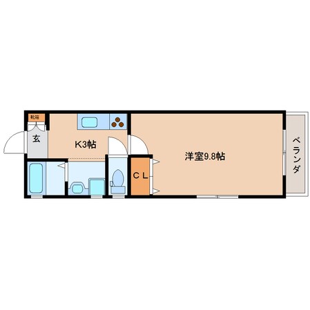 大和西大寺駅 徒歩12分 2階の物件間取画像